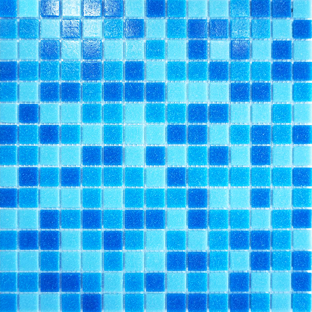 Azulejo de mosaico de fusión en caliente de mezcla azul cuadrada de 20x20 mm
