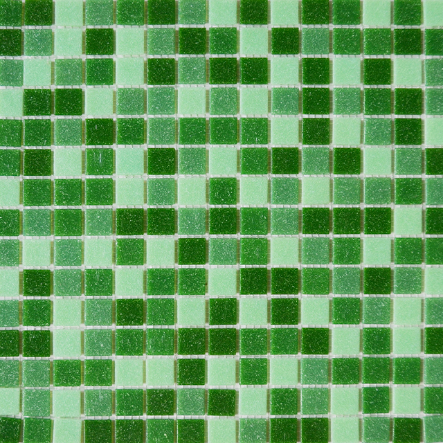Azulejo de mosaico de vidrio cuadrado mixto verde 20X20